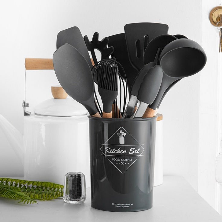 Silicone Kitchenware With Wooden Handle | Luxury Home Accessories | Heulog Glow