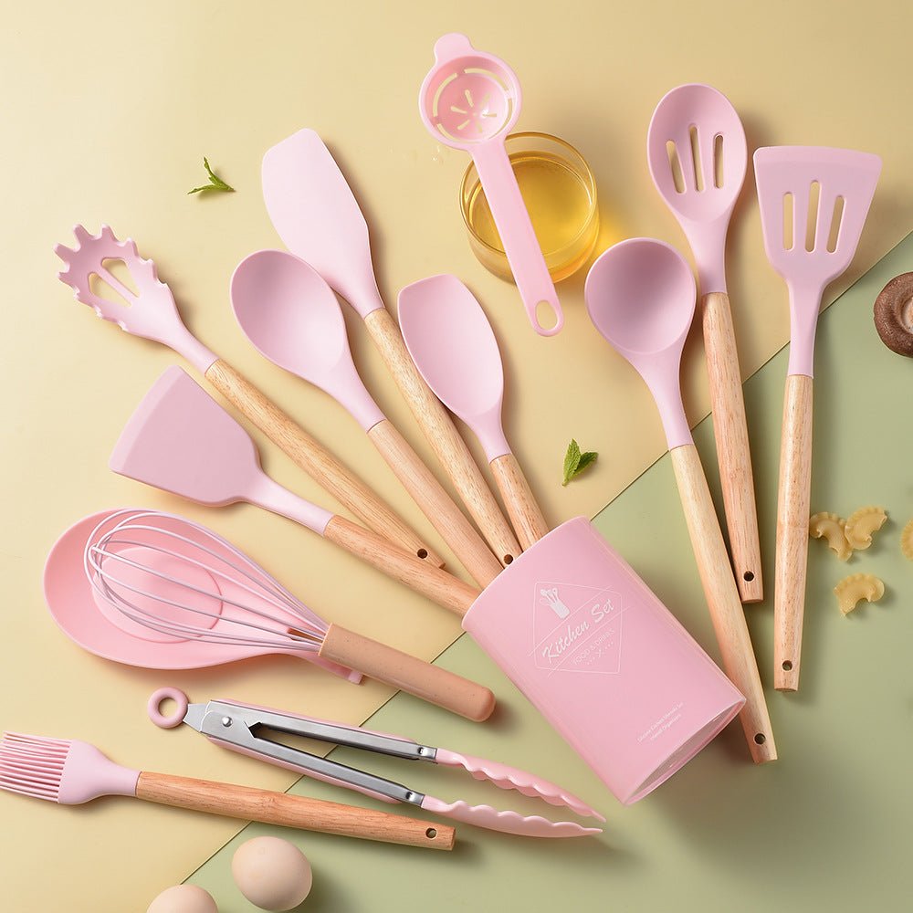 Silicone Kitchenware With Wooden Handle | Luxury Home Accessories | Heulog Glow