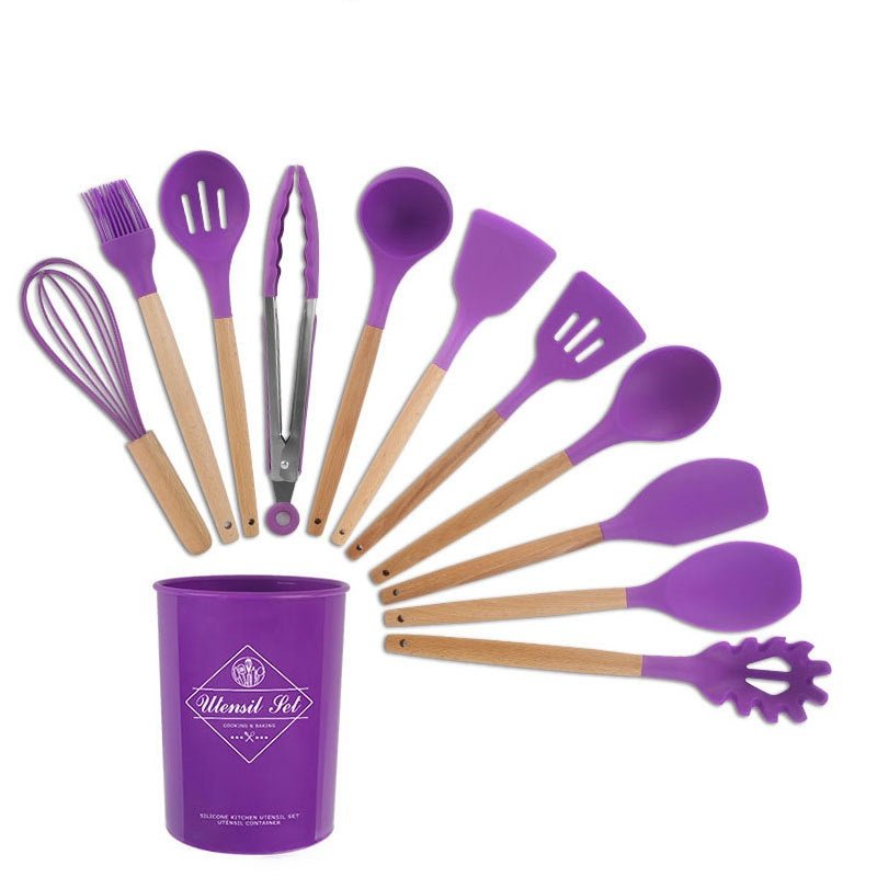 Silicone Kitchenware With Wooden Handle | Luxury Home Accessories | Heulog Glow