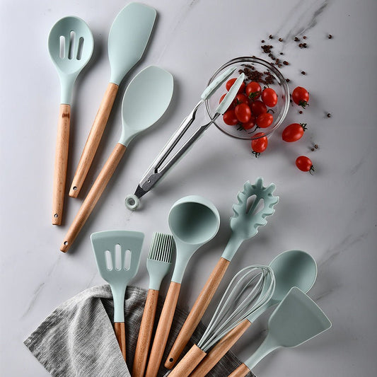 Silicone Kitchenware With Wooden Handle | Luxury Home Accessories | Heulog Glow