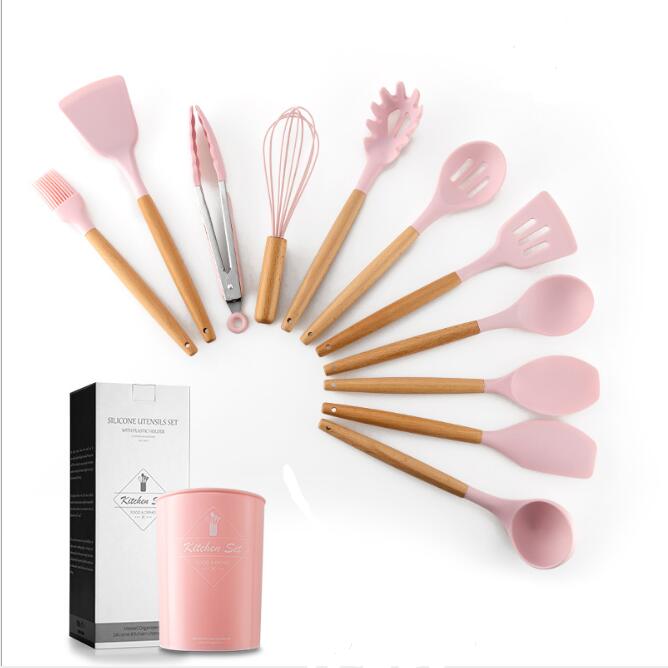 Silicone Kitchenware With Wooden Handle | Luxury Home Accessories | Heulog Glow