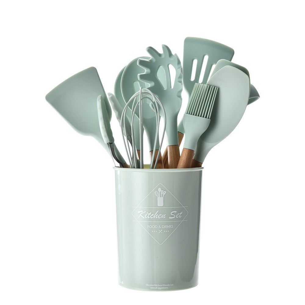Silicone Kitchenware With Wooden Handle | Luxury Home Accessories | Heulog Glow