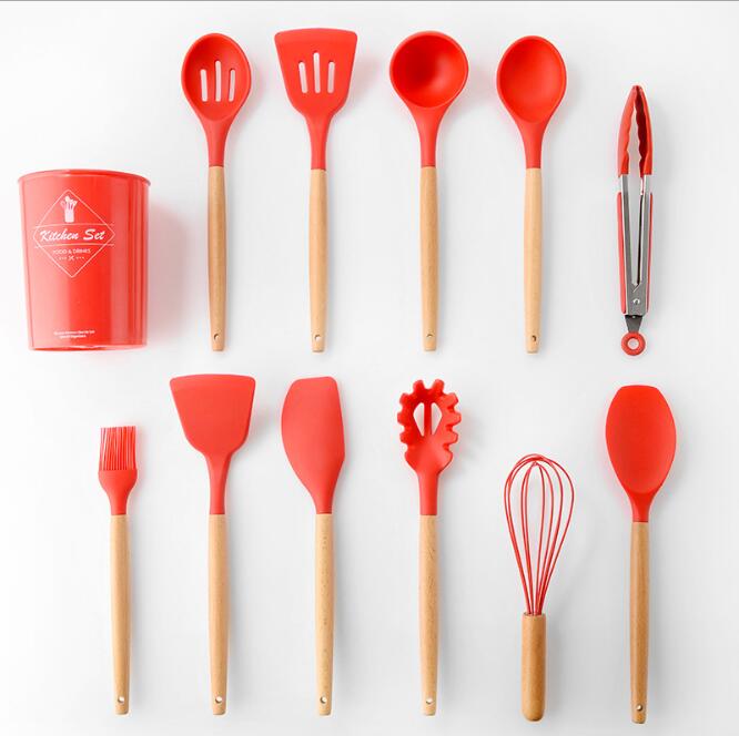Silicone Kitchenware With Wooden Handle | Luxury Home Accessories | Heulog Glow