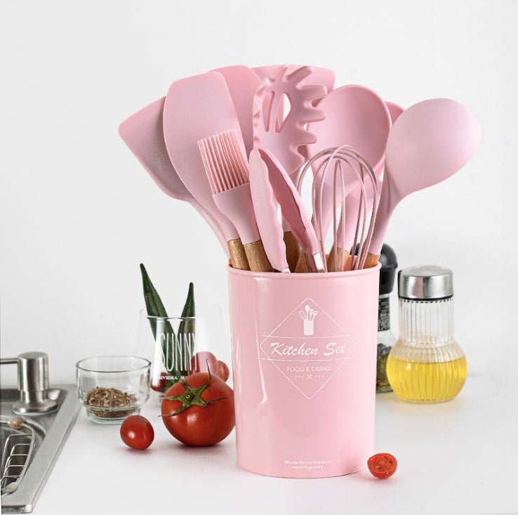 Silicone Kitchenware With Wooden Handle | Luxury Home Accessories | Heulog Glow