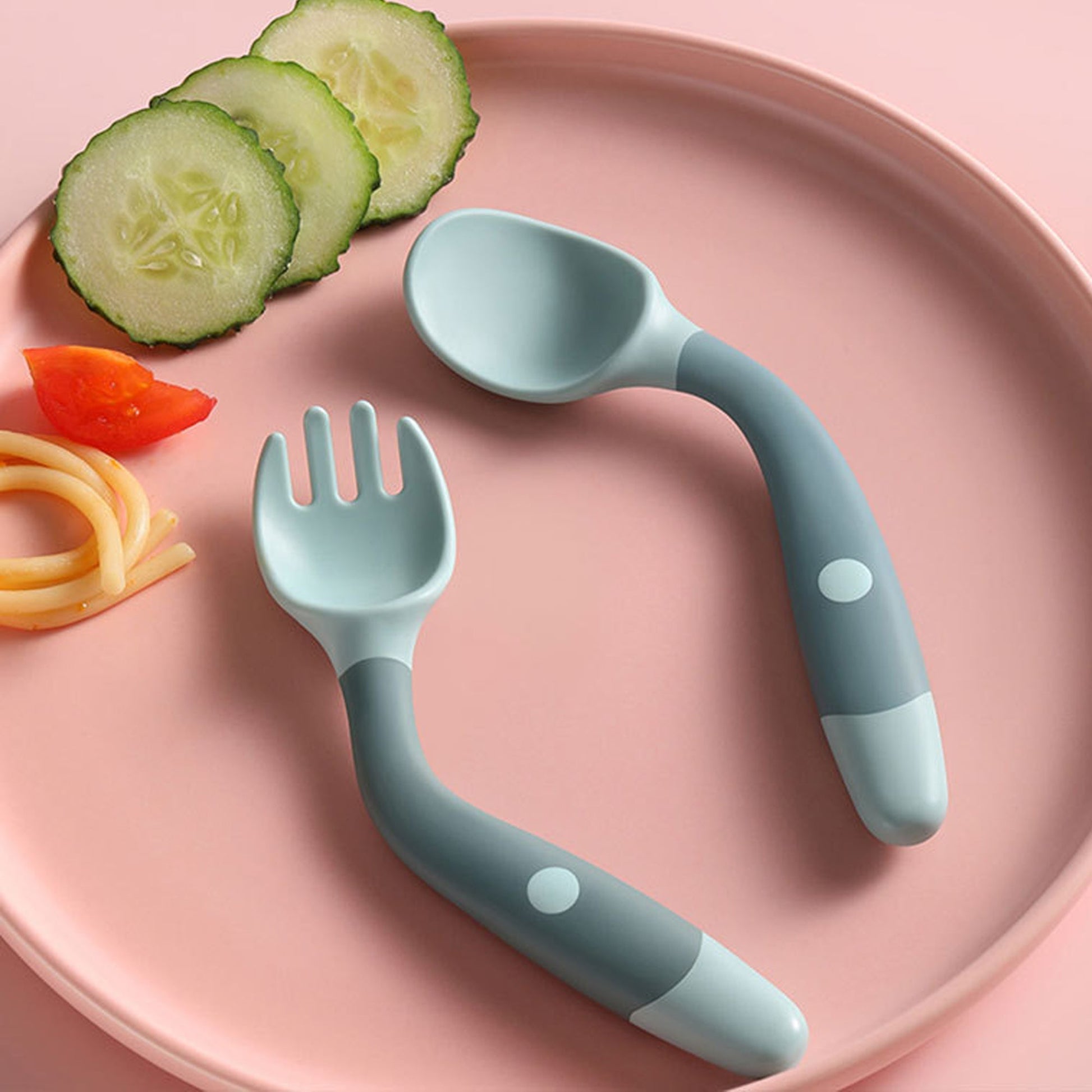 Silicone Spoon for Baby Utensils Set Auxiliary Food Toddler Learn To Eat Training Bendable Soft Fork Infant Children Tableware | Luxury Home Accessories | Heulog Glow