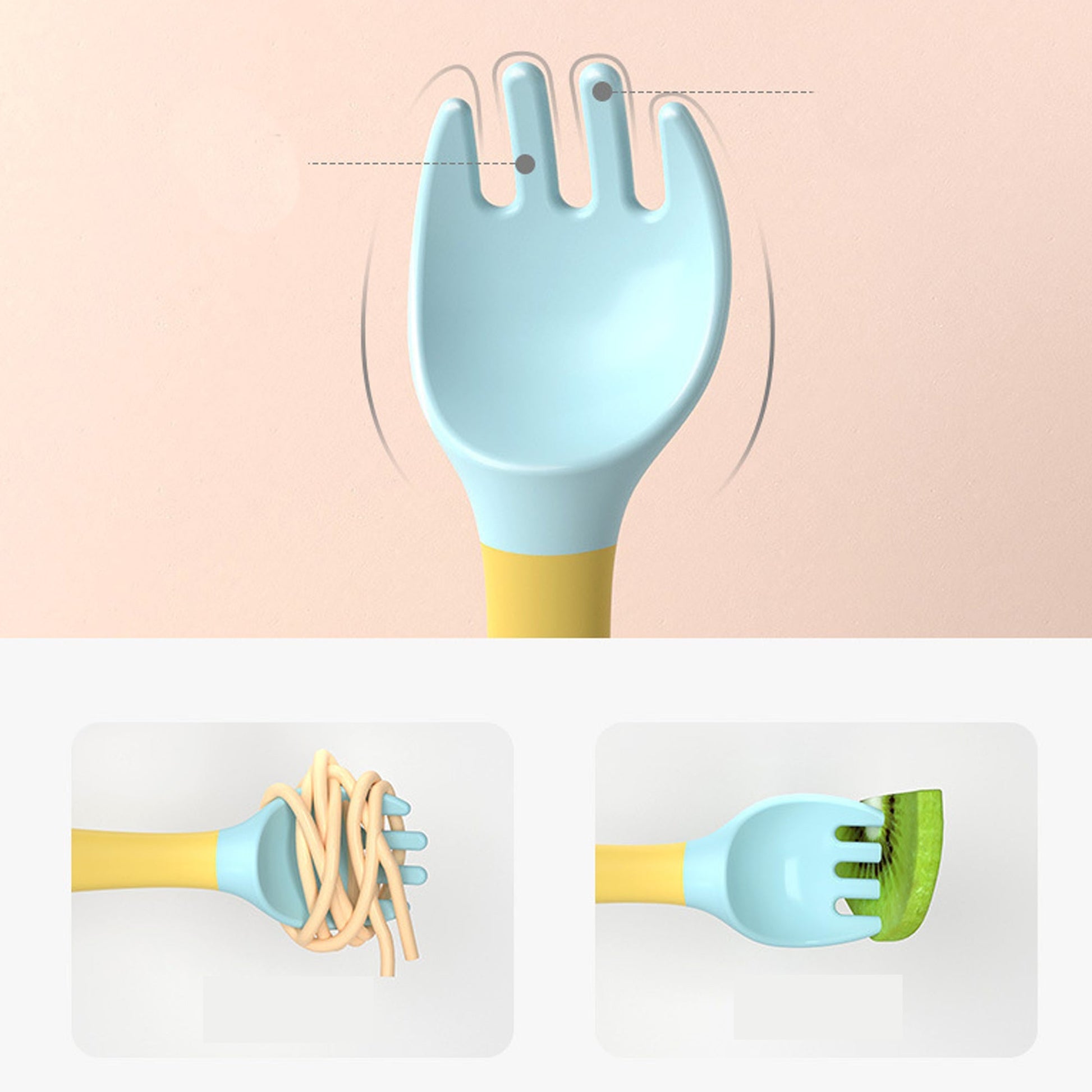 Silicone Spoon for Baby Utensils Set Auxiliary Food Toddler Learn To Eat Training Bendable Soft Fork Infant Children Tableware | Luxury Home Accessories | Heulog Glow