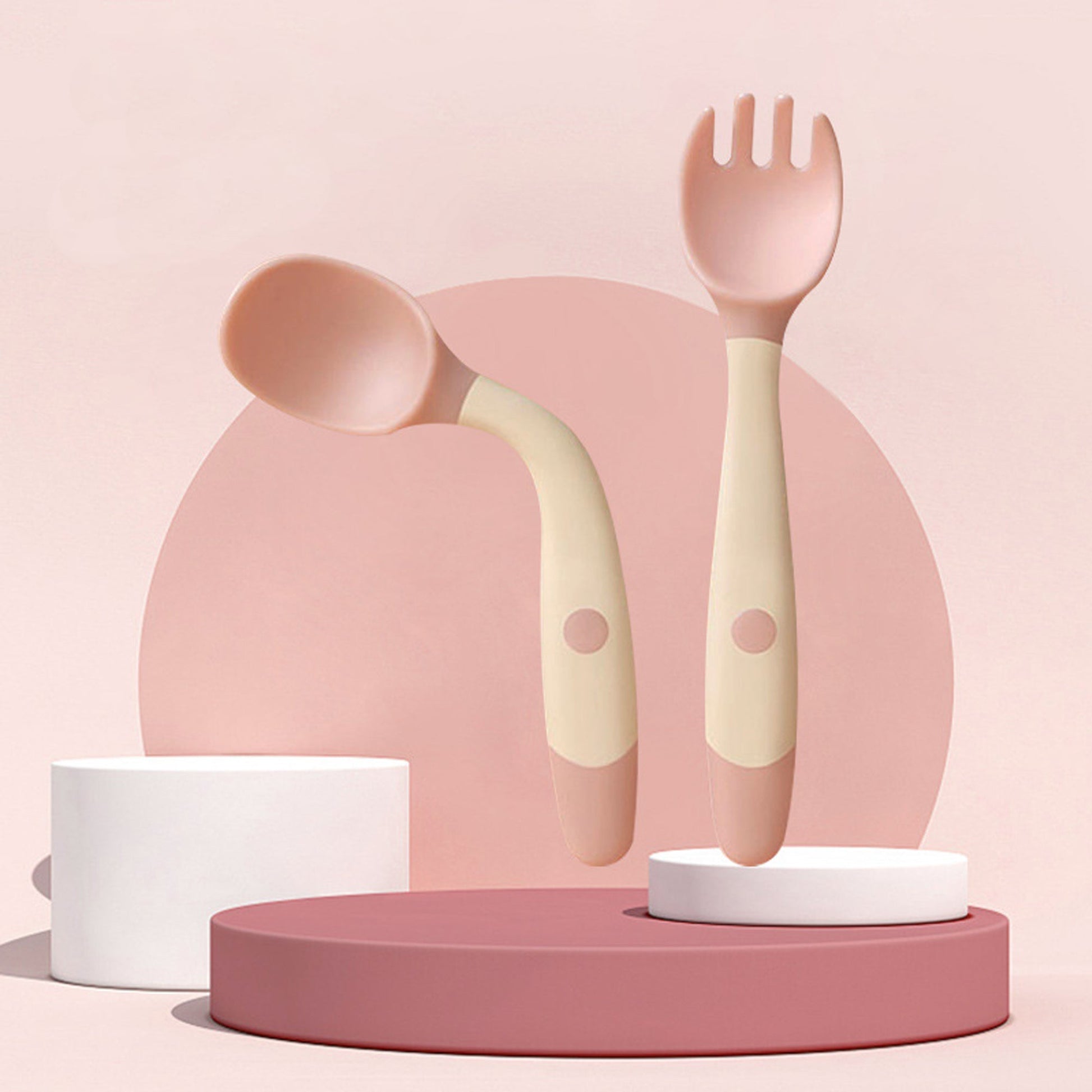Silicone Spoon for Baby Utensils Set Auxiliary Food Toddler Learn To Eat Training Bendable Soft Fork Infant Children Tableware | Luxury Home Accessories | Heulog Glow
