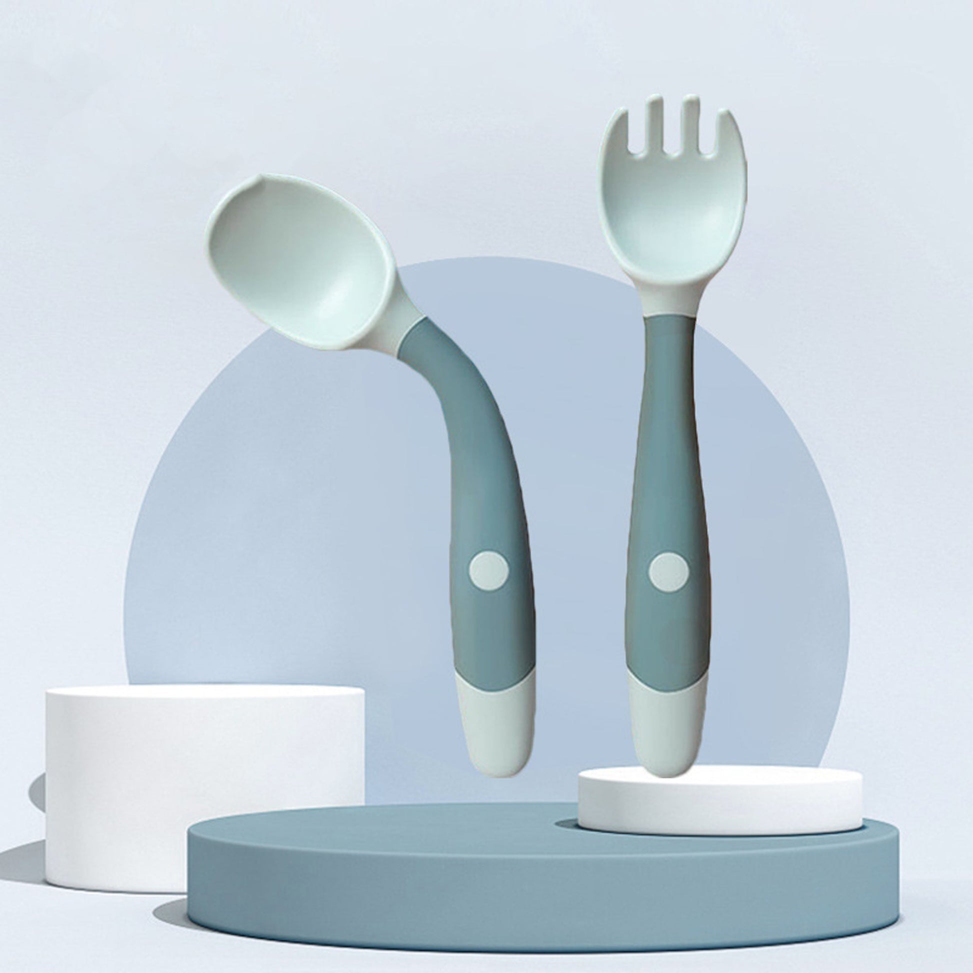 Silicone Spoon for Baby Utensils Set Auxiliary Food Toddler Learn To Eat Training Bendable Soft Fork Infant Children Tableware | Luxury Home Accessories | Heulog Glow
