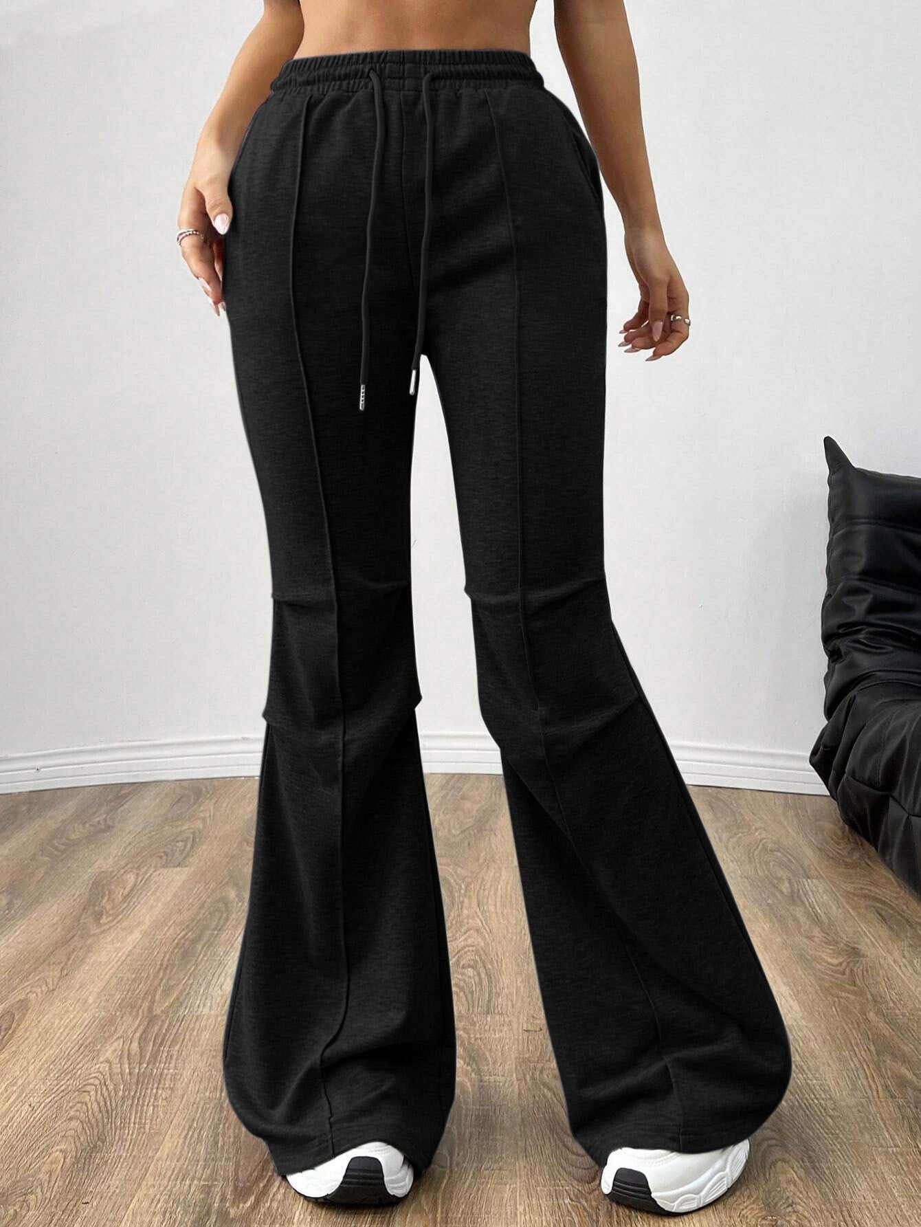 Simple Casual Pants Drawstring Elastic Waist Wide Leg Trousers | Luxury Home Accessories | Heulog Glow