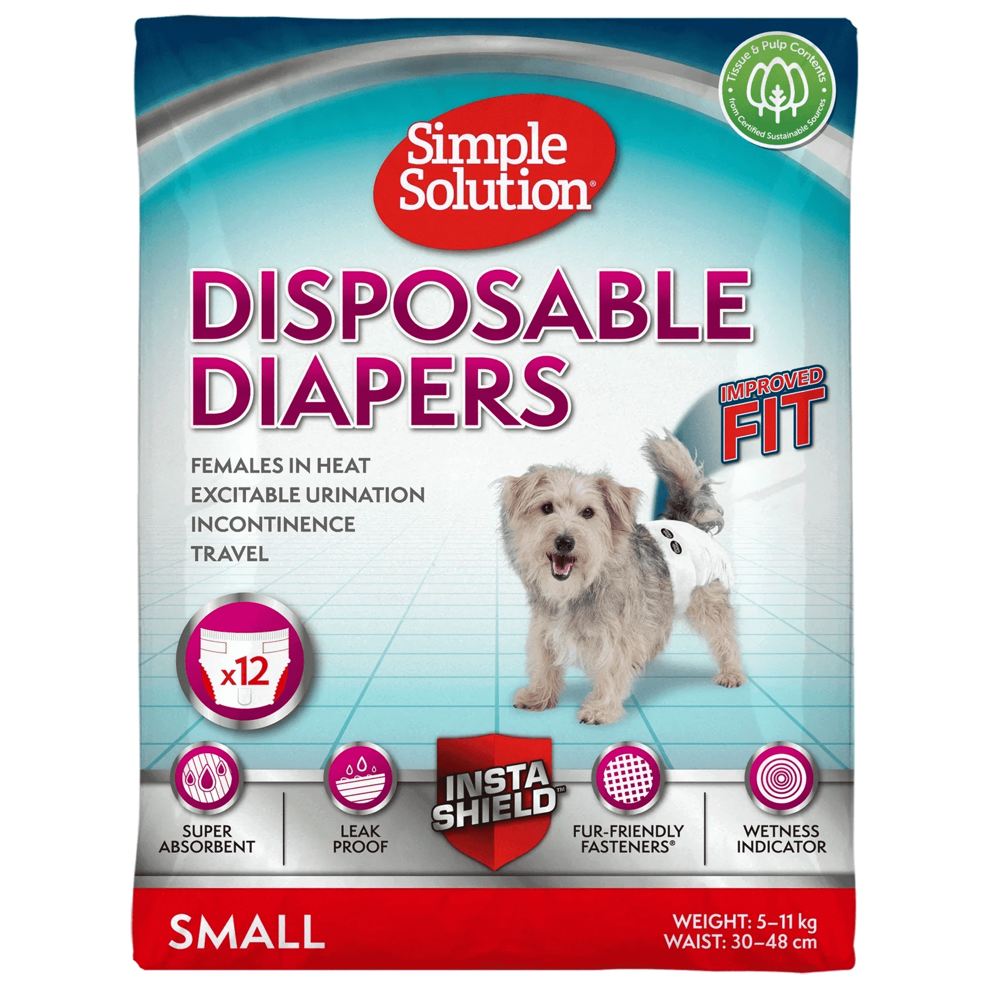 Simple Solution Bitch Disposable Diapers x 12 - Small | Luxury Home Accessories | Heulog Glow