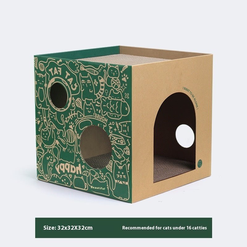 Simple Vertical Cat Villa Double-layer Corrugated Paper | Luxury Home Accessories | Heulog Glow