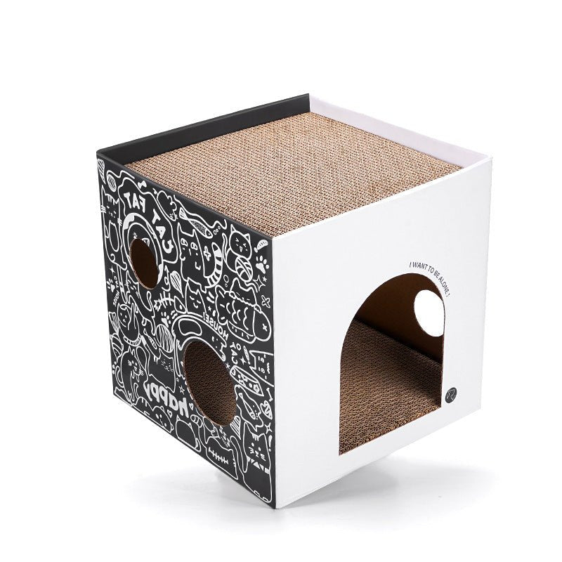 Simple Vertical Cat Villa Double-layer Corrugated Paper | Luxury Home Accessories | Heulog Glow