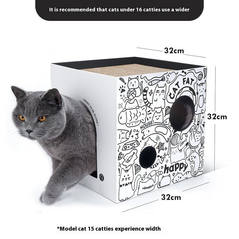 Simple Vertical Cat Villa Double-layer Corrugated Paper | Luxury Home Accessories | Heulog Glow