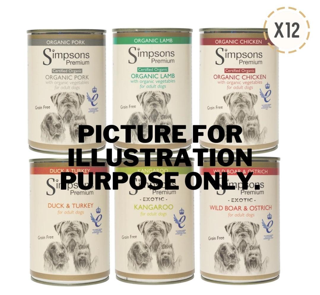 Simpsons Dog Mixed tin package 12 x 400g | Luxury Home Accessories | Heulog Glow