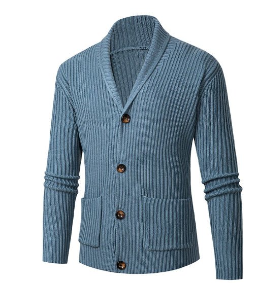 Single-breasted Long Sleeve Lapel Sweater Men's Clothing | Luxury Home Accessories | Heulog Glow
