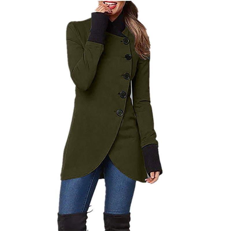 Single-breasted Panelled Hem Slit Long-sleeved Jacket | Luxury Home Accessories | Heulog Glow