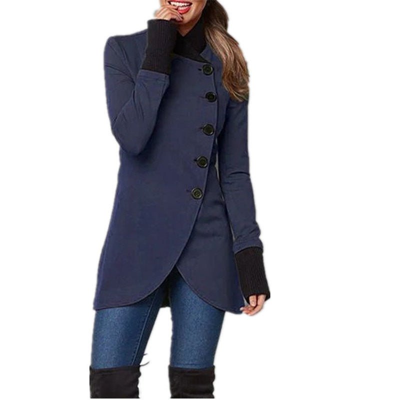 Single-breasted Panelled Hem Slit Long-sleeved Jacket | Luxury Home Accessories | Heulog Glow