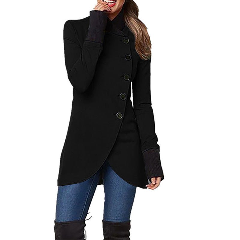 Single-breasted Panelled Hem Slit Long-sleeved Jacket | Luxury Home Accessories | Heulog Glow