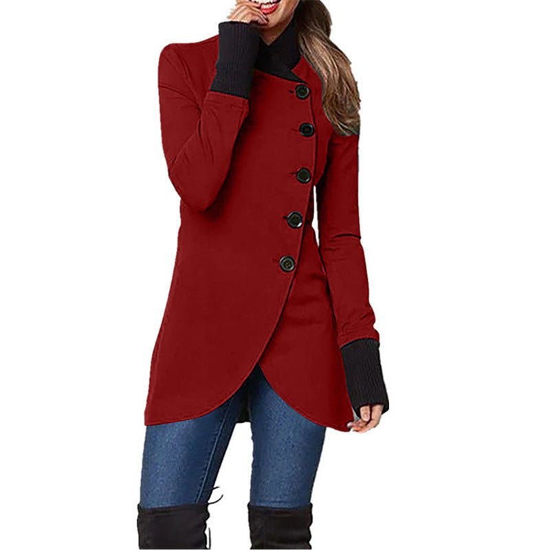 Single-breasted Panelled Hem Slit Long-sleeved Jacket | Luxury Home Accessories | Heulog Glow
