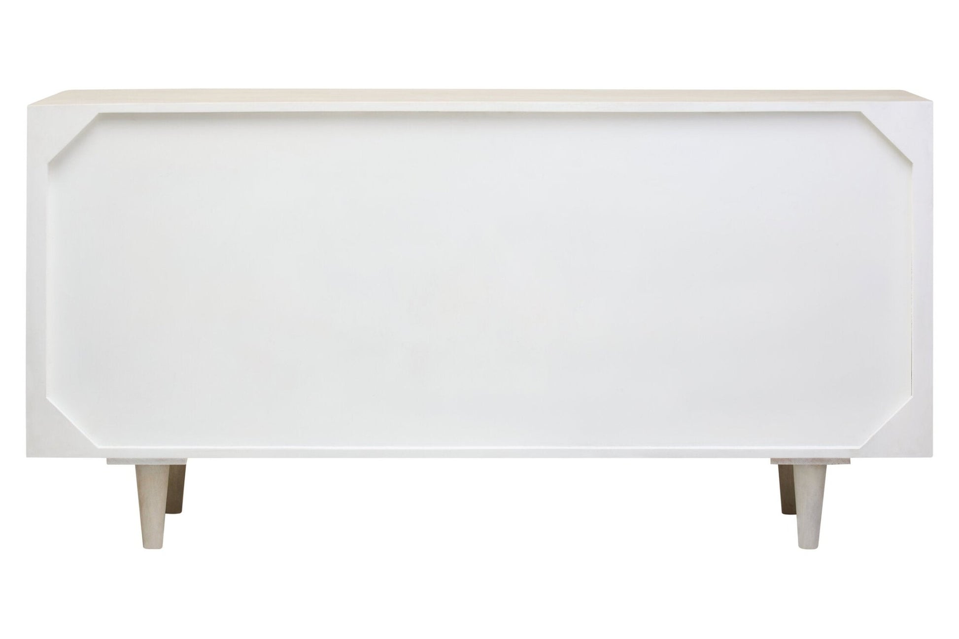 Sita Four Door Whitewash Mango Wood Abstract Sideboard | Luxury Home Accessories | Heulog Glow
