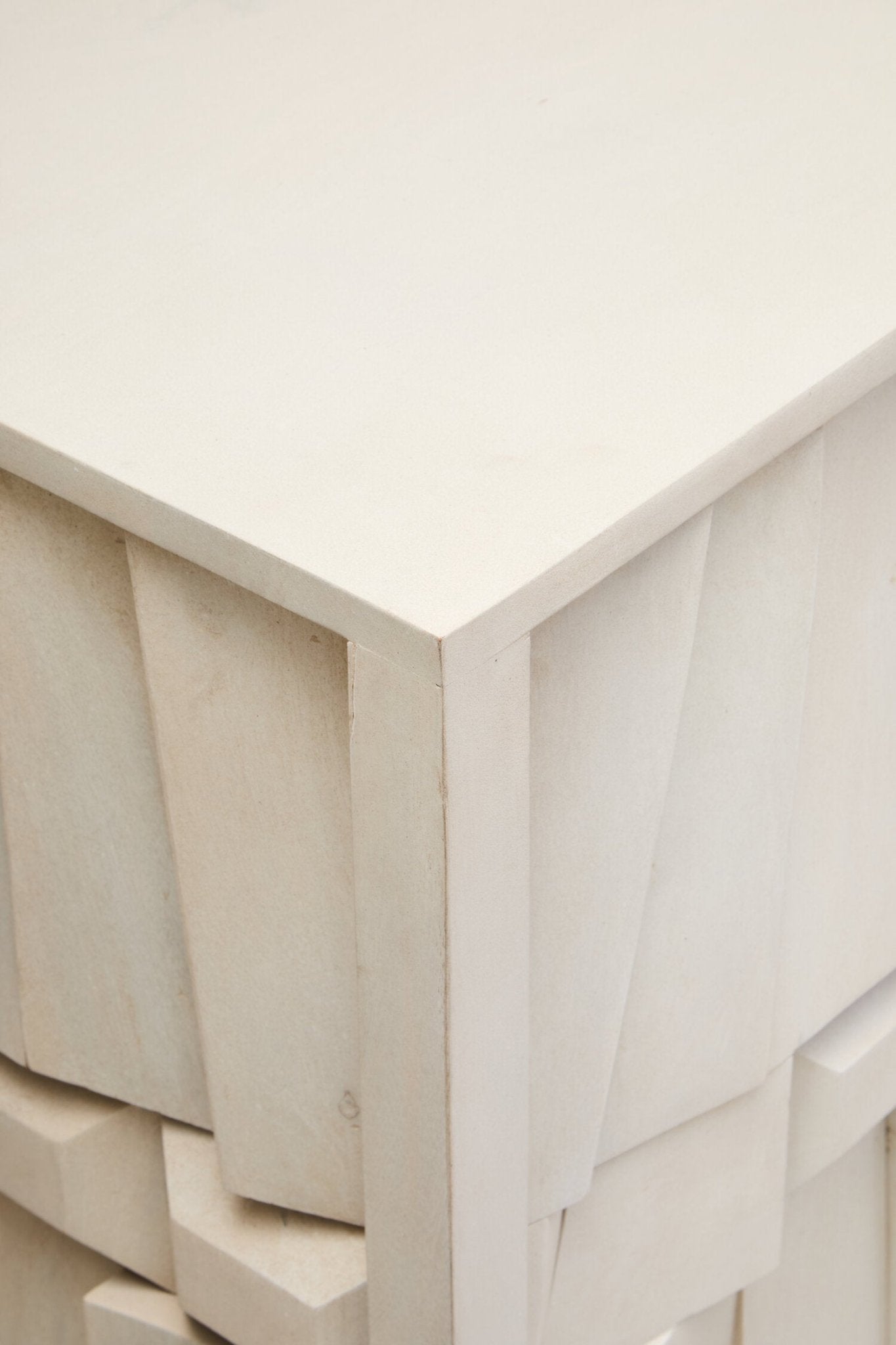 Sita Four Door Whitewash Mango Wood Abstract Sideboard | Luxury Home Accessories | Heulog Glow