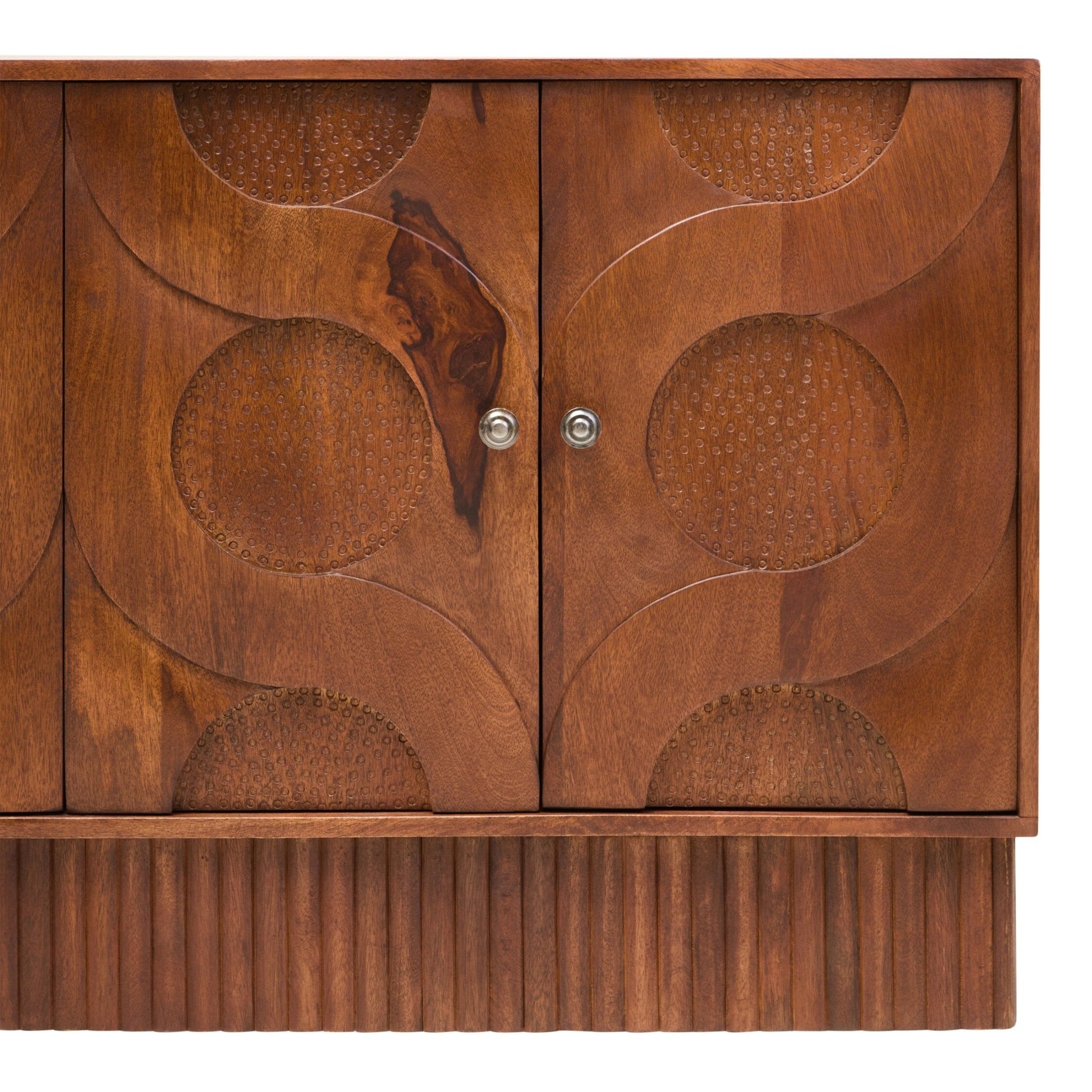 Siva Four Door Mango Wood Hammered Sideboard | Luxury Home Accessories | Heulog Glow