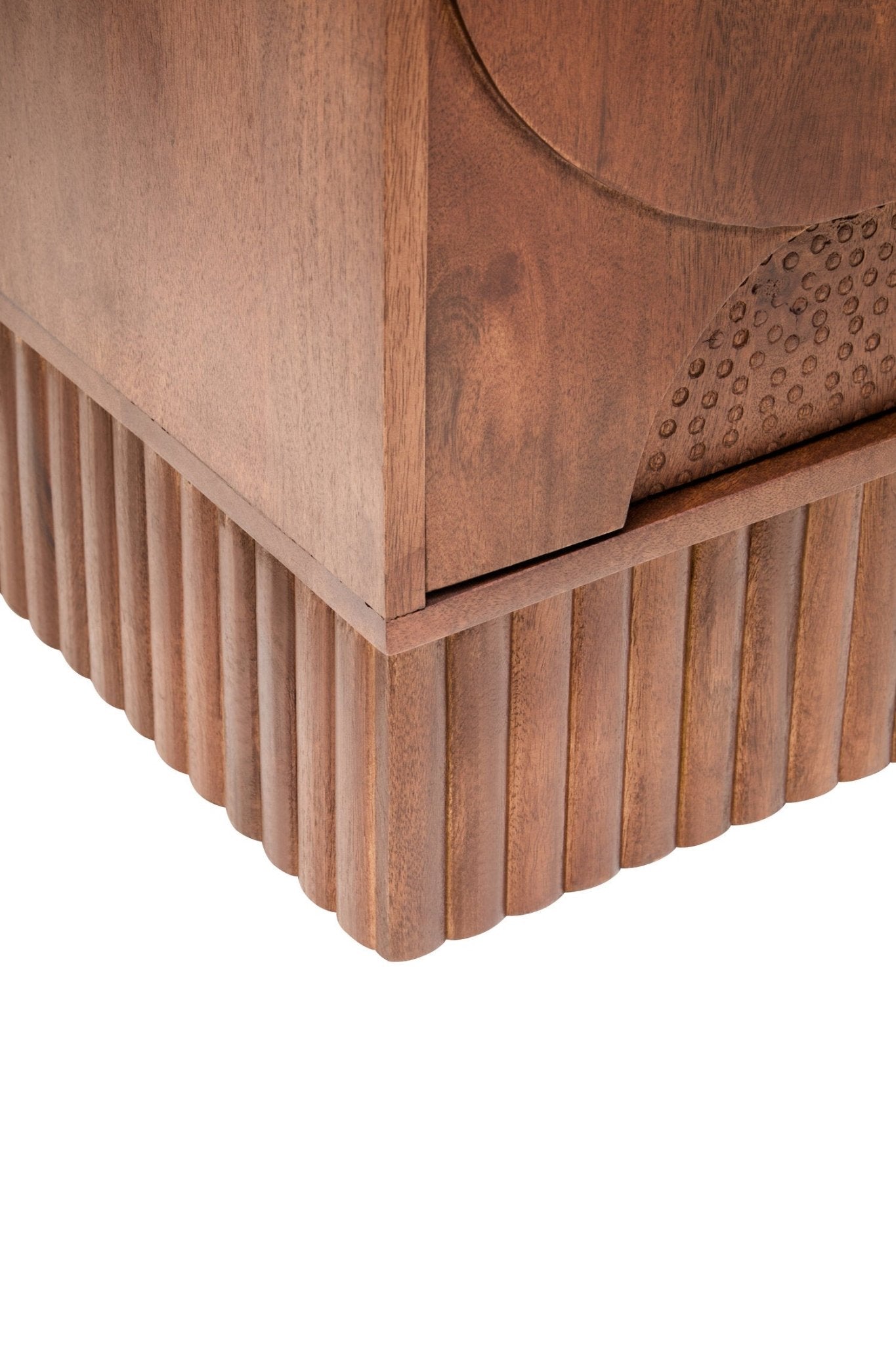 Siva Four Door Mango Wood Hammered Sideboard | Luxury Home Accessories | Heulog Glow