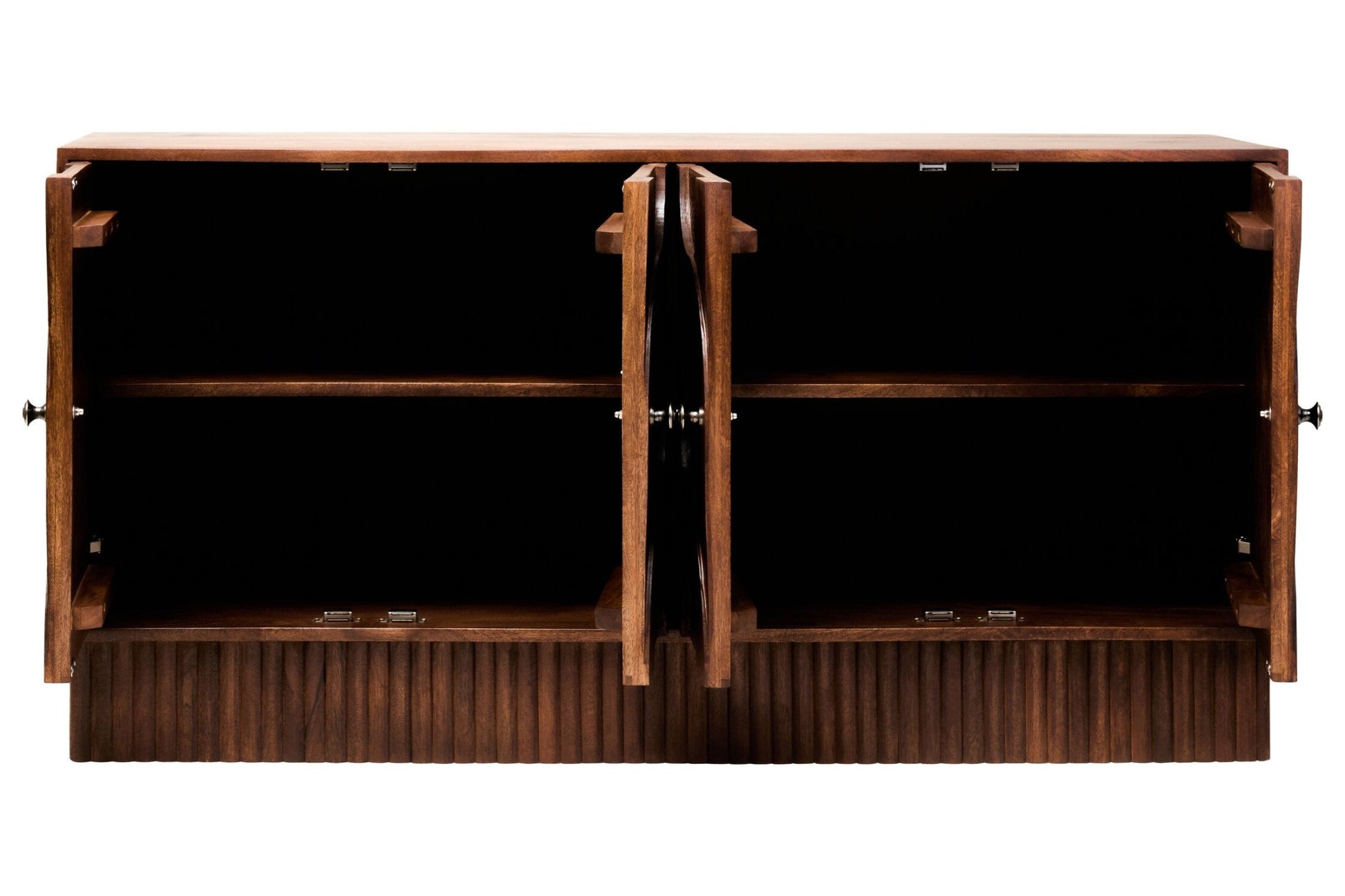 Siva Four Door Mango Wood Hammered Sideboard | Luxury Home Accessories | Heulog Glow