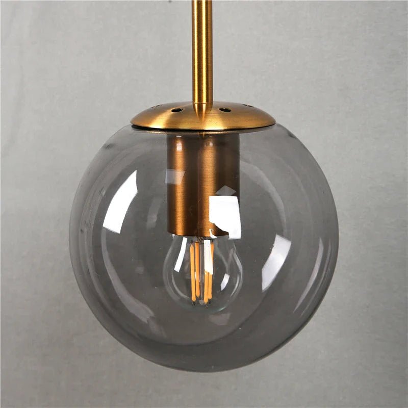 Sizzle Mid-Century Glass Globe Hanging Wall Light - Amber/Smoke/Clear | Luxury Home Accessories | Heulog Glow