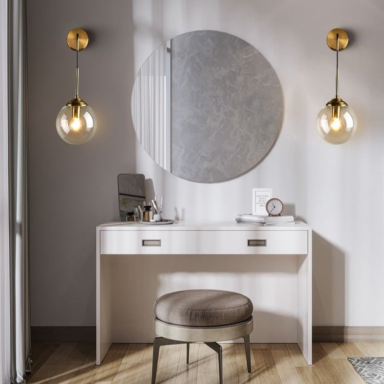 Sizzle Mid-Century Glass Globe Hanging Wall Light - Amber/Smoke/Clear | Luxury Home Accessories | Heulog Glow