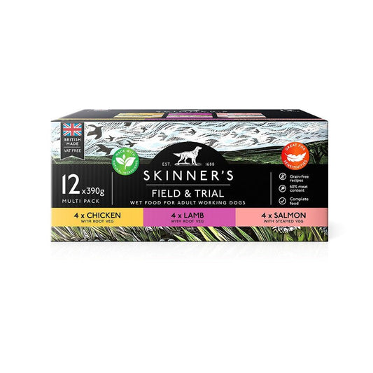 Skinners Field & Trial Adult Wet Dog Food Variety Pack 12 x 390g | Luxury Home Accessories | Heulog Glow