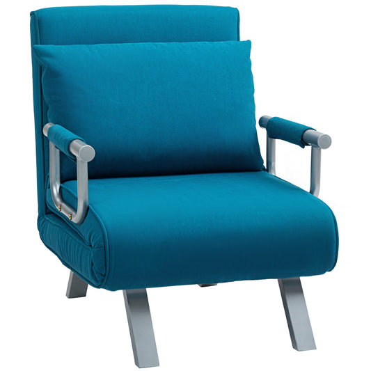 HOMCOM Single Folding 5 Position Convertible Sleeper Chair Bed