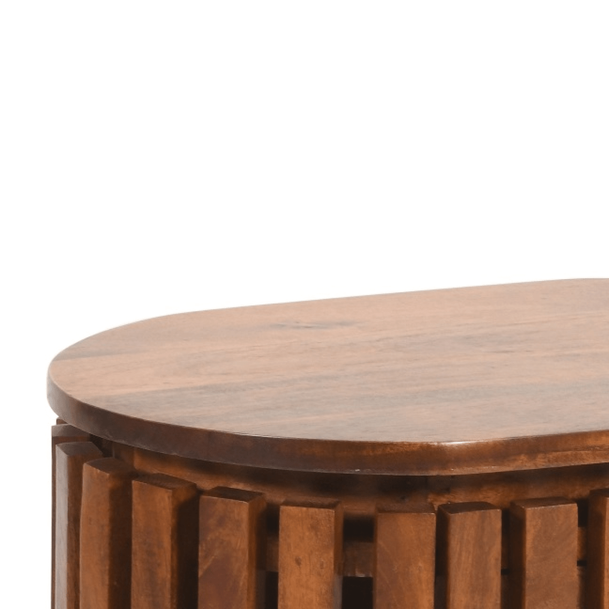 Slatted Mango Wood Bedside Table | Luxury Home Accessories | Heulog Glow