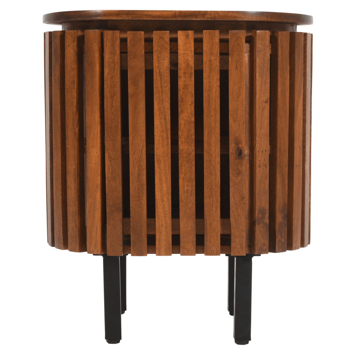 Slatted Mango Wood Bedside Table | Luxury Home Accessories | Heulog Glow