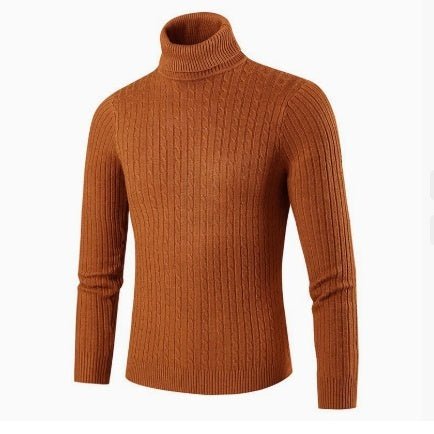Slim-fit Men's Knitted Turtleneck Solid Color Sweater | Luxury Home Accessories | Heulog Glow