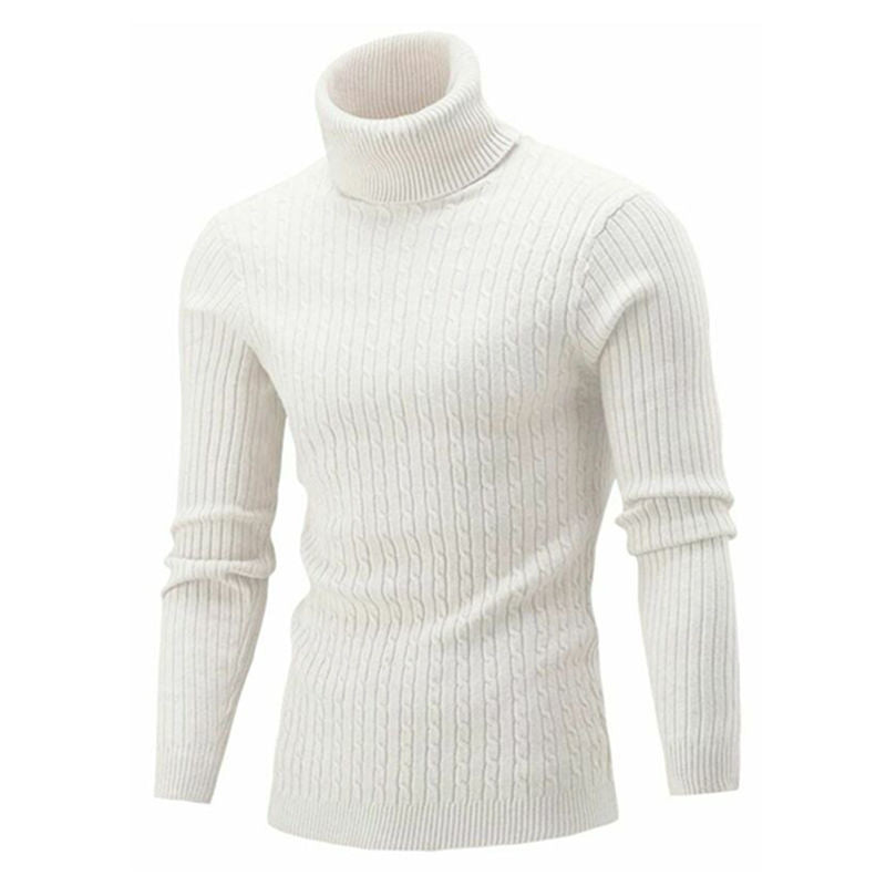 Slim-fit Men's Knitted Turtleneck Solid Color Sweater | Luxury Home Accessories | Heulog Glow