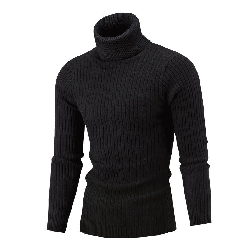 Slim-fit Men's Knitted Turtleneck Solid Color Sweater | Luxury Home Accessories | Heulog Glow