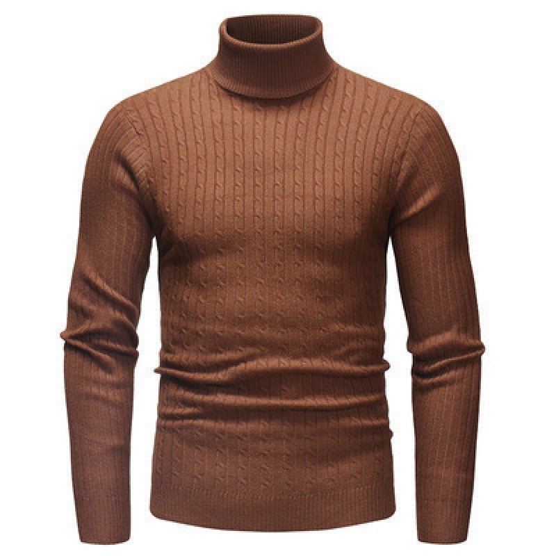 Slim-fit Men's Knitted Turtleneck Solid Color Sweater | Luxury Home Accessories | Heulog Glow