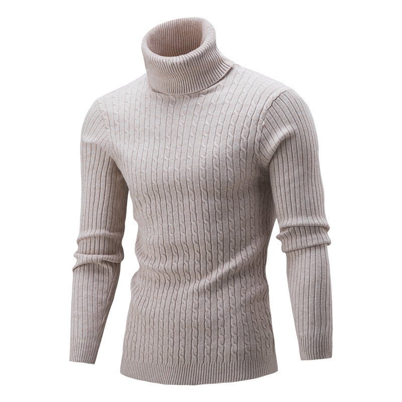 Slim-fit Men's Knitted Turtleneck Solid Color Sweater | Luxury Home Accessories | Heulog Glow