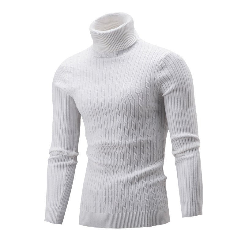 Slim-fit Men's Knitted Turtleneck Solid Color Sweater | Luxury Home Accessories | Heulog Glow