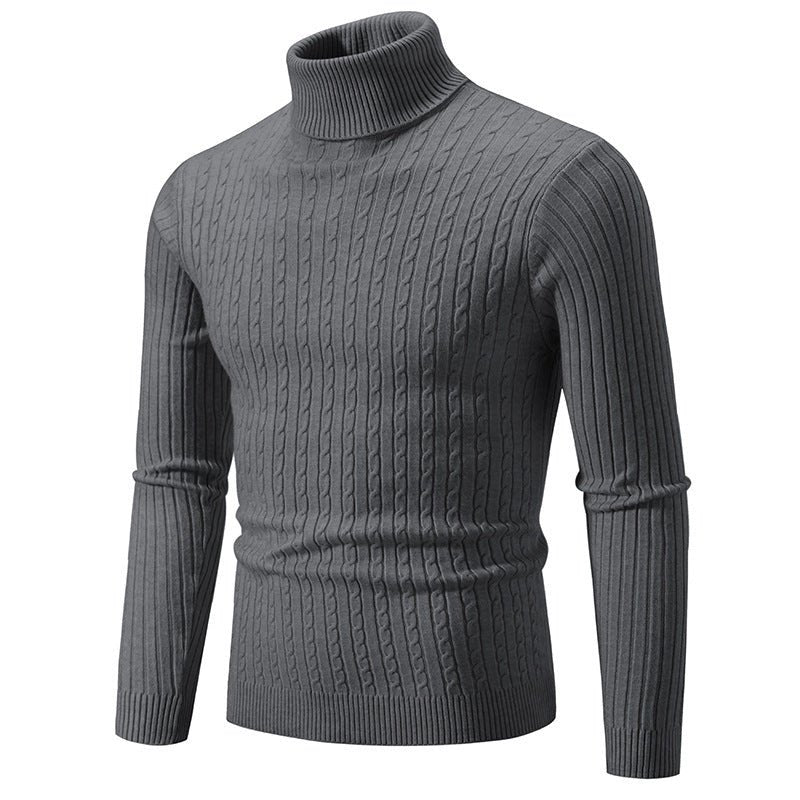 Slim-fit Men's Knitted Turtleneck Solid Color Sweater | Luxury Home Accessories | Heulog Glow