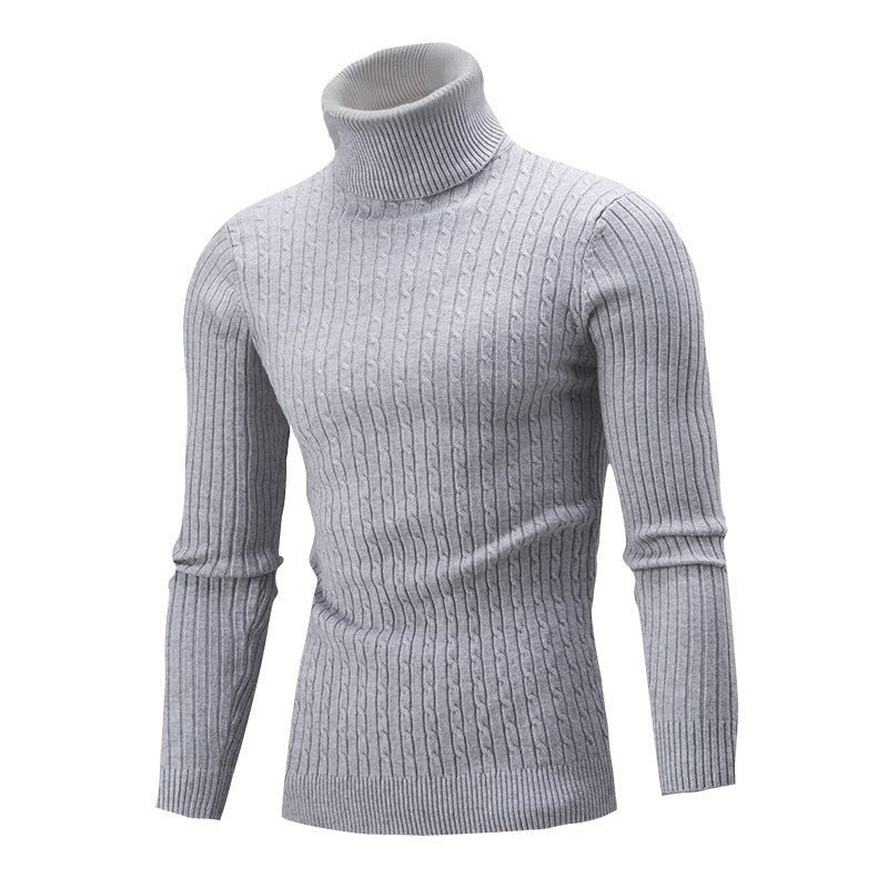 Slim-fit Men's Knitted Turtleneck Solid Color Sweater | Luxury Home Accessories | Heulog Glow
