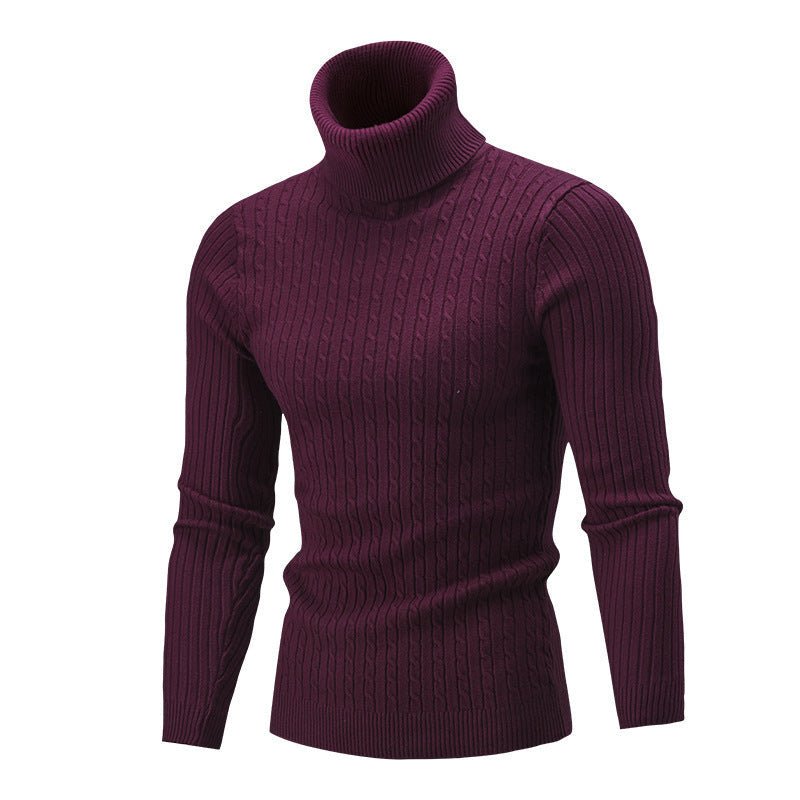 Slim-fit Men's Knitted Turtleneck Solid Color Sweater | Luxury Home Accessories | Heulog Glow