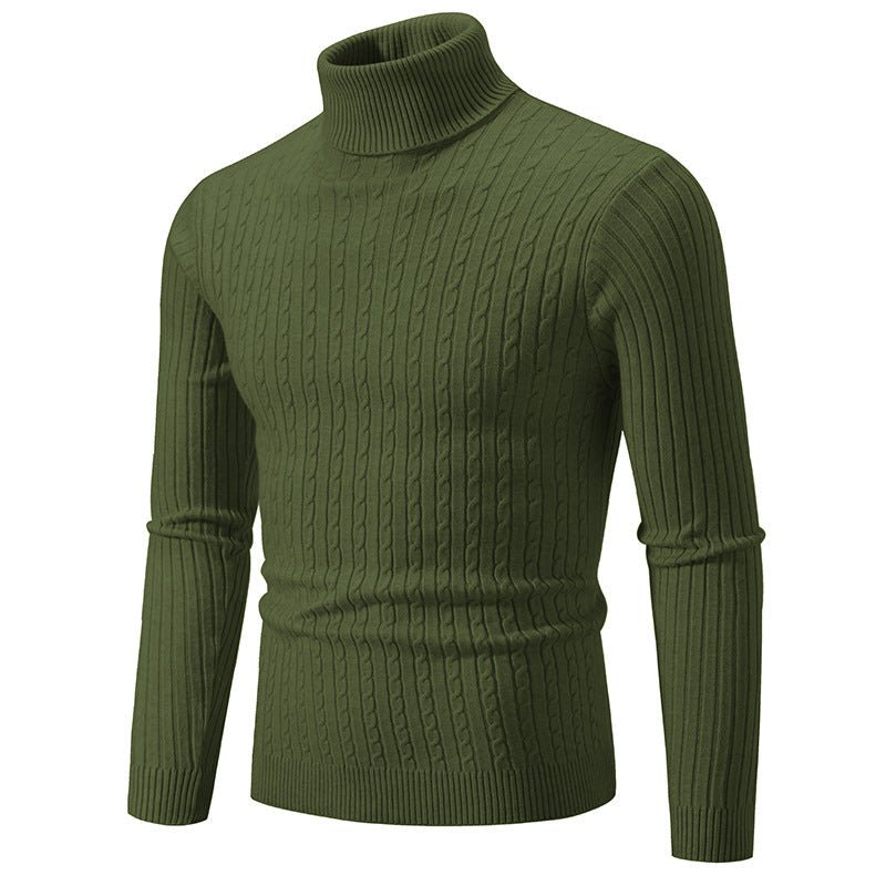 Slim-fit Men's Knitted Turtleneck Solid Color Sweater | Luxury Home Accessories | Heulog Glow