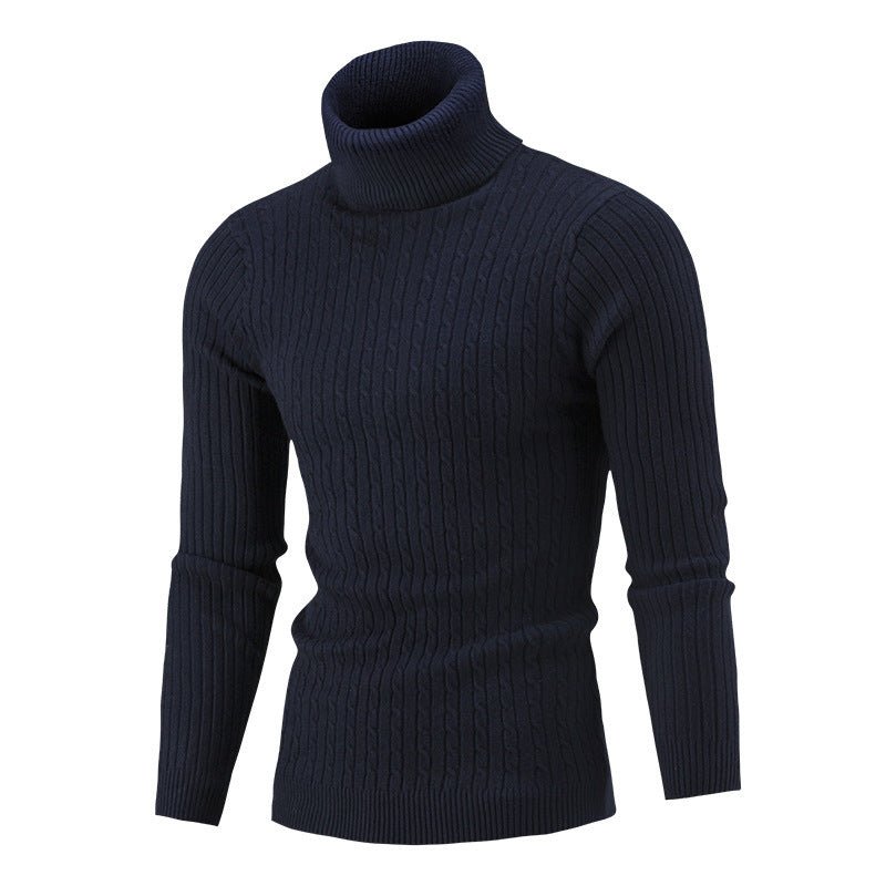 Slim-fit Men's Knitted Turtleneck Solid Color Sweater | Luxury Home Accessories | Heulog Glow