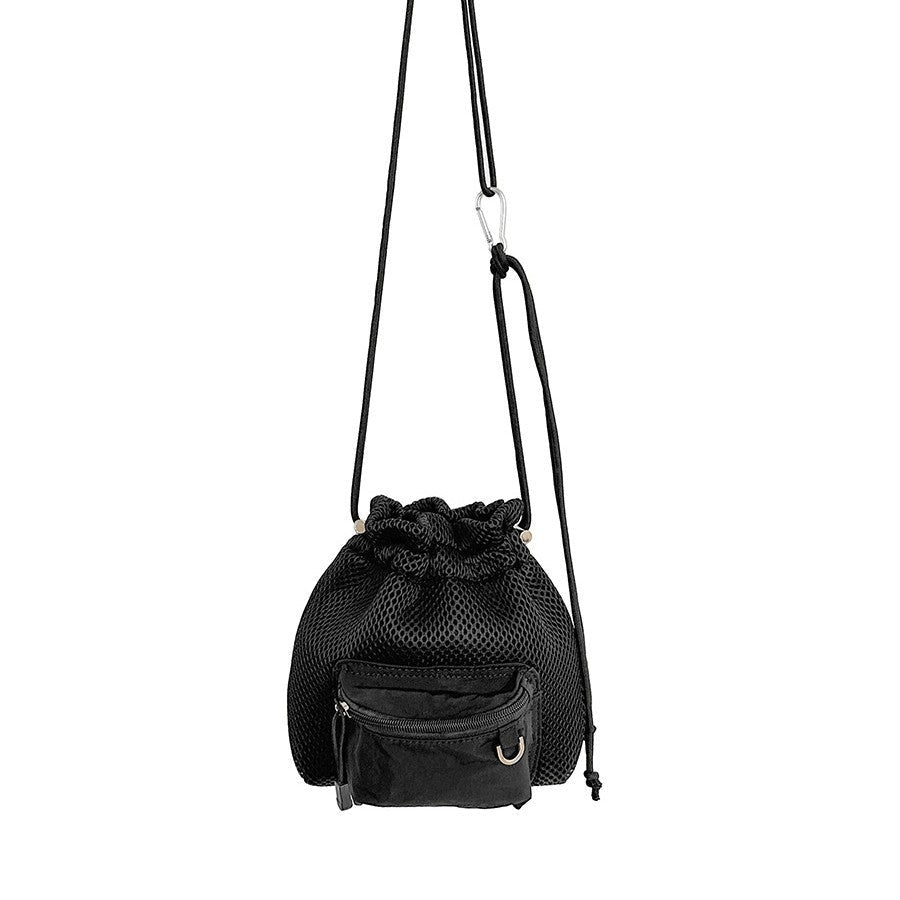 Small Mesh Drawstring Bucket Bag Fashion Cute Messenger Shoulder Bags For Women | Luxury Home Accessories | Heulog Glow