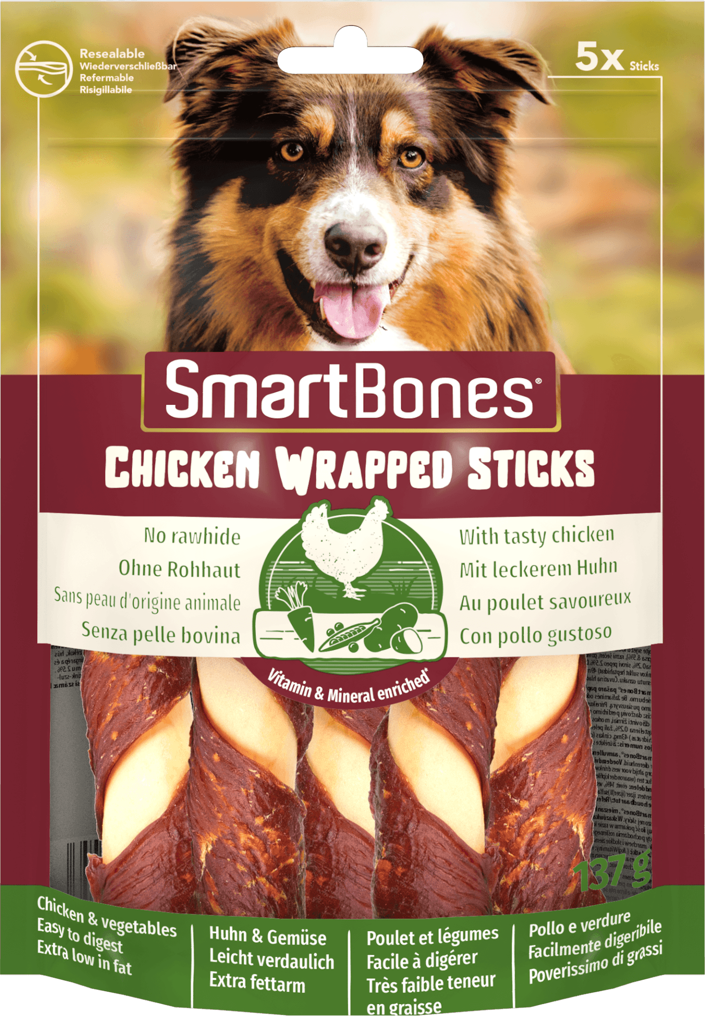 SmartBones Chick Wrap Stick Med 5pc x 10 | Luxury Home Accessories | Heulog Glow