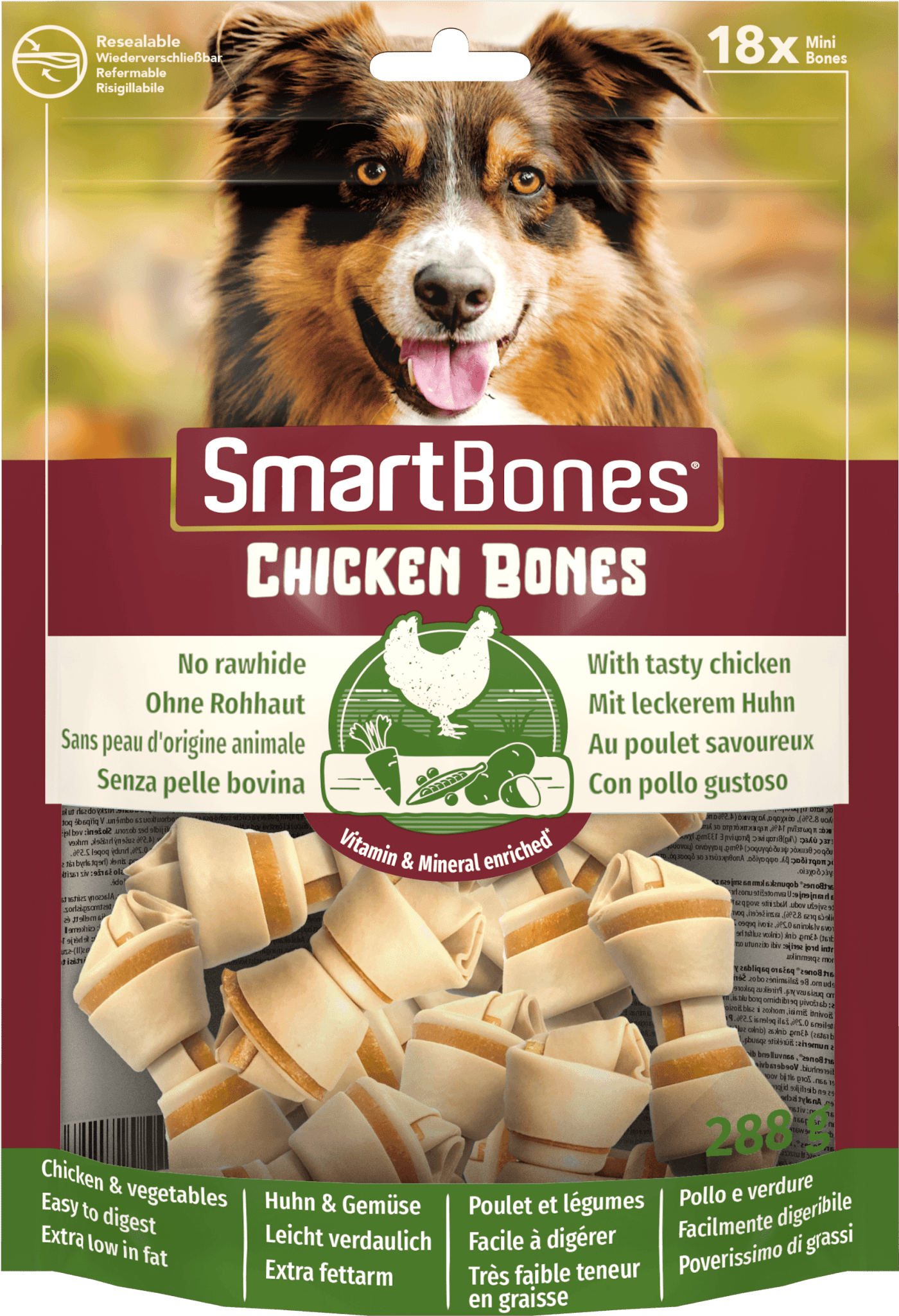SmartBones Chicken Mini 18pc x 6 | Luxury Home Accessories | Heulog Glow