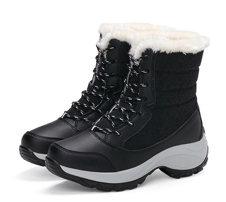 Snow Boots Female High To Help Waterproof Ladies Cotton Shoes Boots Plus Velvet Shoes | Luxury Home Accessories | Heulog Glow