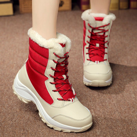 Snow Boots Female High To Help Waterproof Ladies Cotton Shoes Boots Plus Velvet Shoes | Luxury Home Accessories | Heulog Glow